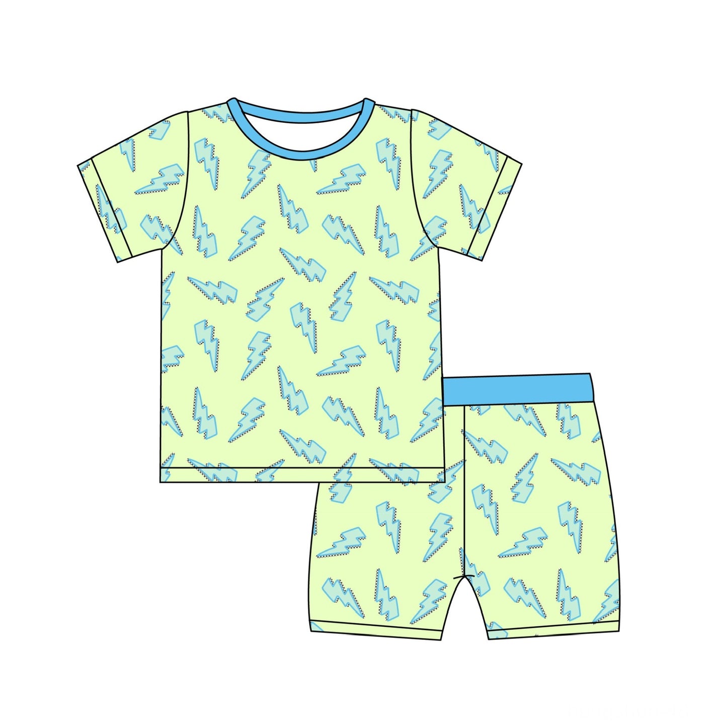 Electric Dreams - 2 Piece Short Set (Green)