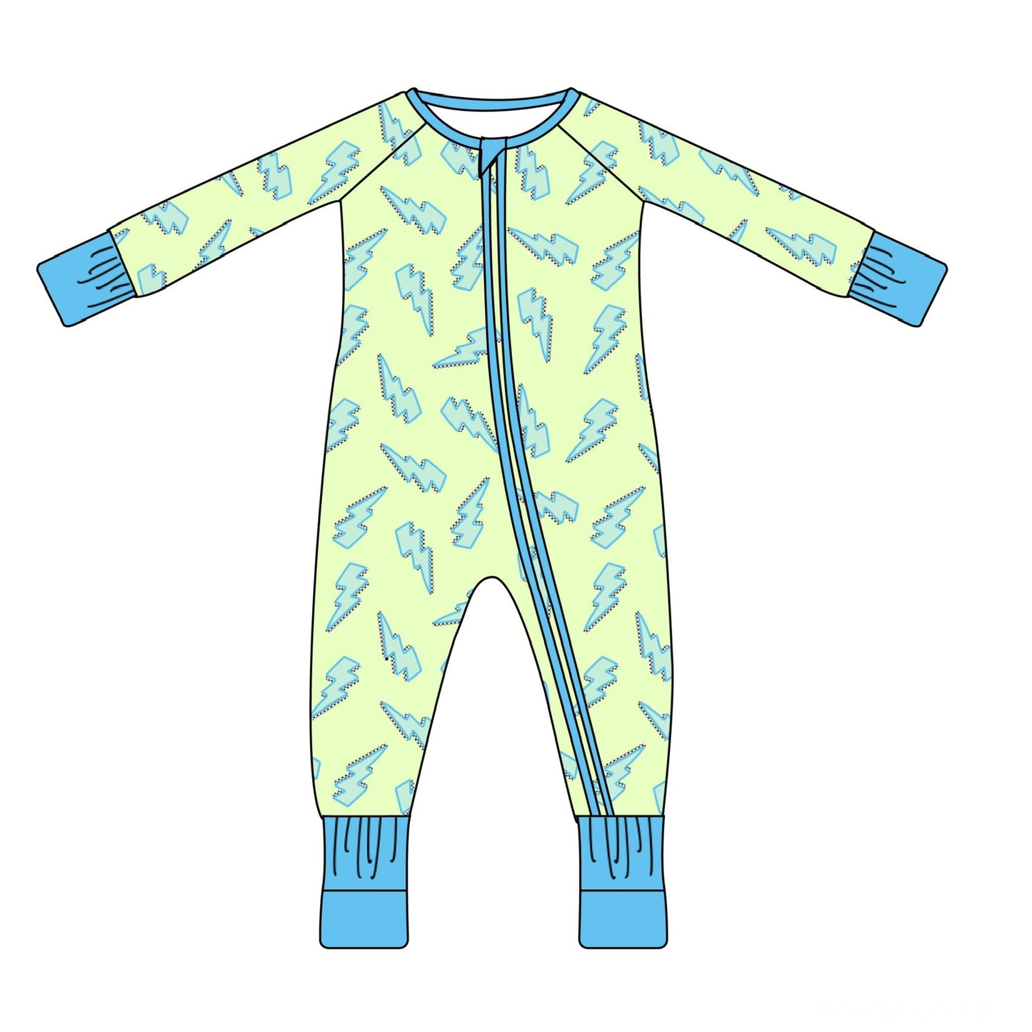 Electric Dreams - Zippy Romper (Green)